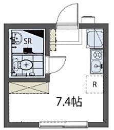 シエスタヴィラ代田橋エルプエブロS棟 1階ワンルームの間取り