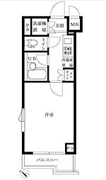 ルーブル武蔵小杉弐番館 1Kの間取図画像