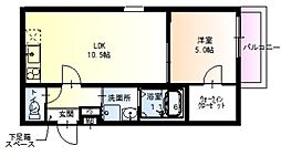 フジパレス東灘3番館 1LDKの間取図画像