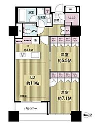 ザ湾岸タワーレックスガーデン 2LDKの間取図画像