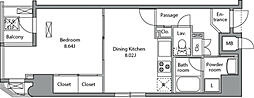 RESIDIAIRIYA 1LDKの間取図画像