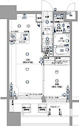 サヴォイセントオブガーデン 1LDKの間取図画像