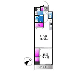 スプランディッド上本町WESTII 1LDKの間取図画像