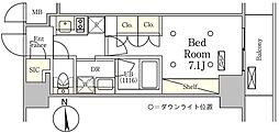 テラス御徒町 1Kの間取図画像