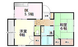 サンモールカタン 2階2DKの間取り