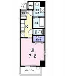 モデルノレジデンス 1Kの間取図画像
