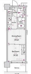 GALAGRANDY大森西 1DKの間取図画像
