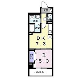 ブライトン 1DKの間取図画像