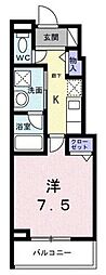 ライズ脇田町II 1Kの間取図画像