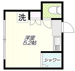 ローズハウス 1階ワンルームの間取り