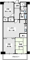 狭山スカイハイツ 3LDKの間取図画像