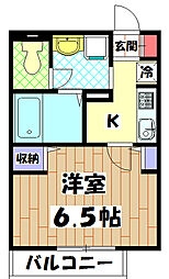 JR中央線 八王子駅 バス7分 川口川橋下車 徒歩3分の賃貸マンション 3階1Kの間取り