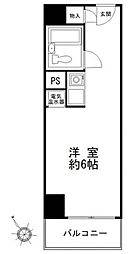 コルム目黒不動前 1階ワンルームの間取り