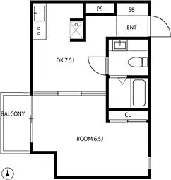 ベルクムントハイム 1DKの間取図画像