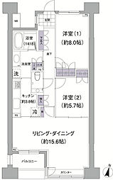 アビティ目黒 5階2LDKの間取り