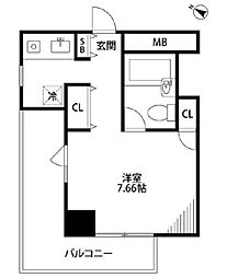 メゾン・ド・ヴィレ麻布台 10階1Kの間取り