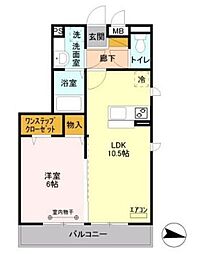エクセル 1LDKの間取図画像