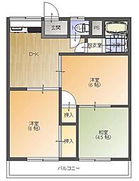 パークハイツ 3DKの間取図画像