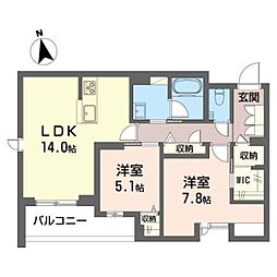 フォーシーズン南多摩 2LDKの間取図画像