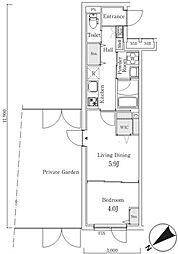 S.E.S. 1LDKの間取図画像