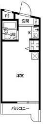 プレール中野II 3階ワンルームの間取り