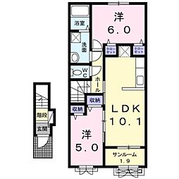 ベルカント 2LDKの間取図画像
