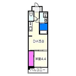 SOAR堺綾之町 2階1DKの間取り