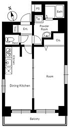 スカイコート銀座東2 1DKの間取図画像