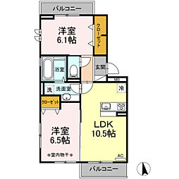 グランサージュ 2LDKの間取図画像