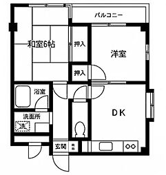 パストラルハイム 2階2DKの間取り