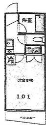 ルーナK・コート 1Kの間取図画像