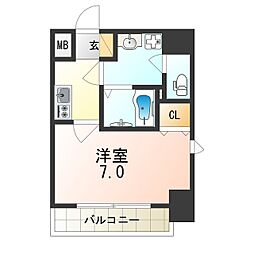 Osaka Metro長堀鶴見緑地線 大正駅 徒歩4分の賃貸マンション 7階1Kの間取り