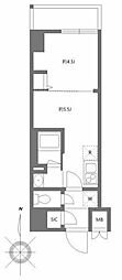 ハーモニーレジデンスグローバルキャピタル 1DKの間取図画像