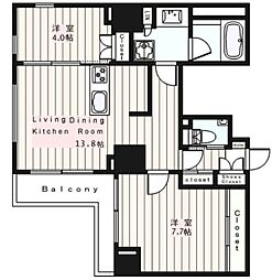 ビバリーホームズ秋葉原 11階2LDKの間取り