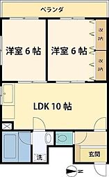 ハウスメモリアル6 2LDKの間取図画像