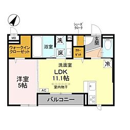 メルヴェイユソレイユ 1LDKの間取図画像