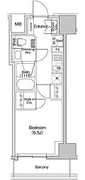 ザ・パークハビオ川口 1Kの間取図画像
