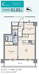 世田谷区給田3丁目マンション 1SLDKの間取図画像