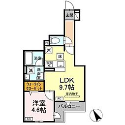 セレスティア関原II 1LDKの間取図画像