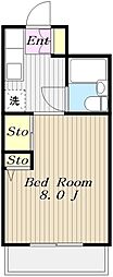 クロノス柿生 1Kの間取図画像