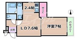 大阪市鶴見区今津中5丁目アパート 1LDKの間取図画像