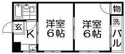 松本ビル 2Kの間取図画像