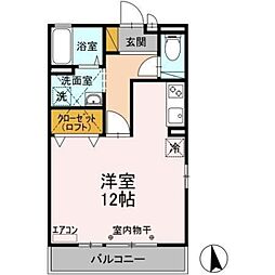 セレニティーホームズ Ｃ 2階ワンルームの間取り