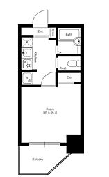 グランフォース豊洲 7階1Kの間取り