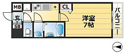 プレサンス三宮ポルト 1Kの間取図画像
