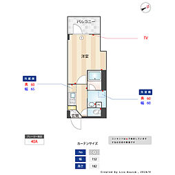 ES-Grande門前仲町 1Kの間取図画像