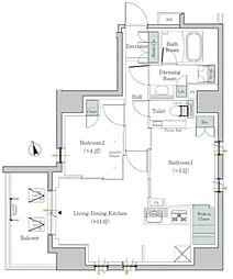 ワンルーフレジデンス中野 2LDKの間取図画像