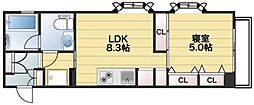 藤和三田コープ 1LDKの間取図画像