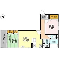 阪急神戸本線 王子公園駅 徒歩7分の賃貸アパート 2階2LDKの間取り