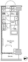 プラウドフラット門前仲町5 1Kの間取図画像